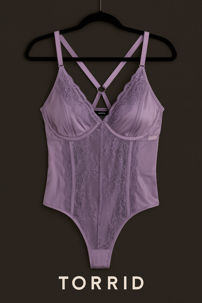 💜 Torrid Lace Thong Bodysuit – Feminine, Flirty & Supportive ✨Size 1